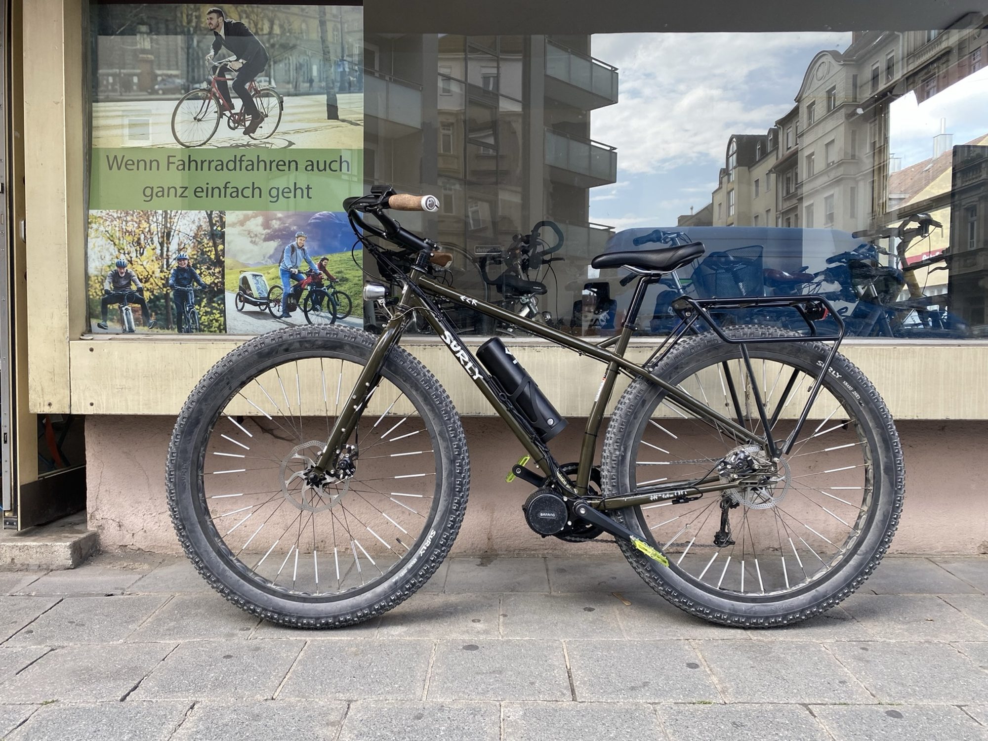 Surly ECR Fat Bike – Umbau mit Bafang BBS02B und 360 Wh Flaschenakku, ca. 70 km Reichweite